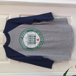 Stitches Gray and Blue Fenway Park Jersey